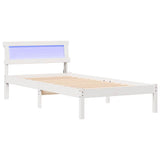 Vidaxl bedframe met hoofdeinde wit 100 x 200 cm massief grenenhout
