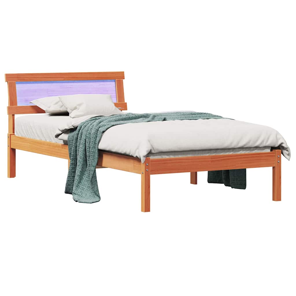Vidaxl bedframe wasbruin 100 x 200 cm massief grenenhout