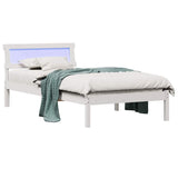 Vidaxl bedframe met hoofdeinde wit 90 x 200 cm massief grenenhout