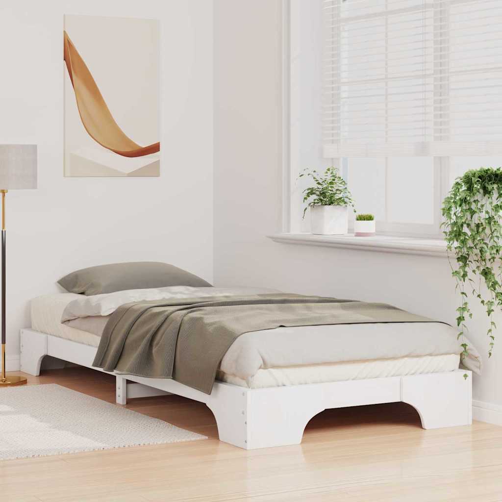 Vidaxl bedframe wit 90 x 210 cm massief grenenhout