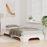 Vidaxl bedframe wit 90 x 210 cm massief grenenhout