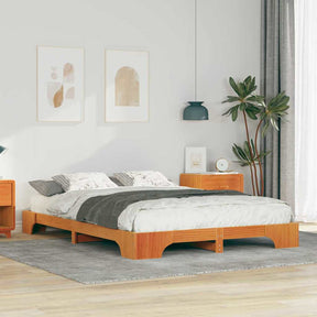 Vidaxl bedframe bruin 140 x 210 cm massief grenenhout