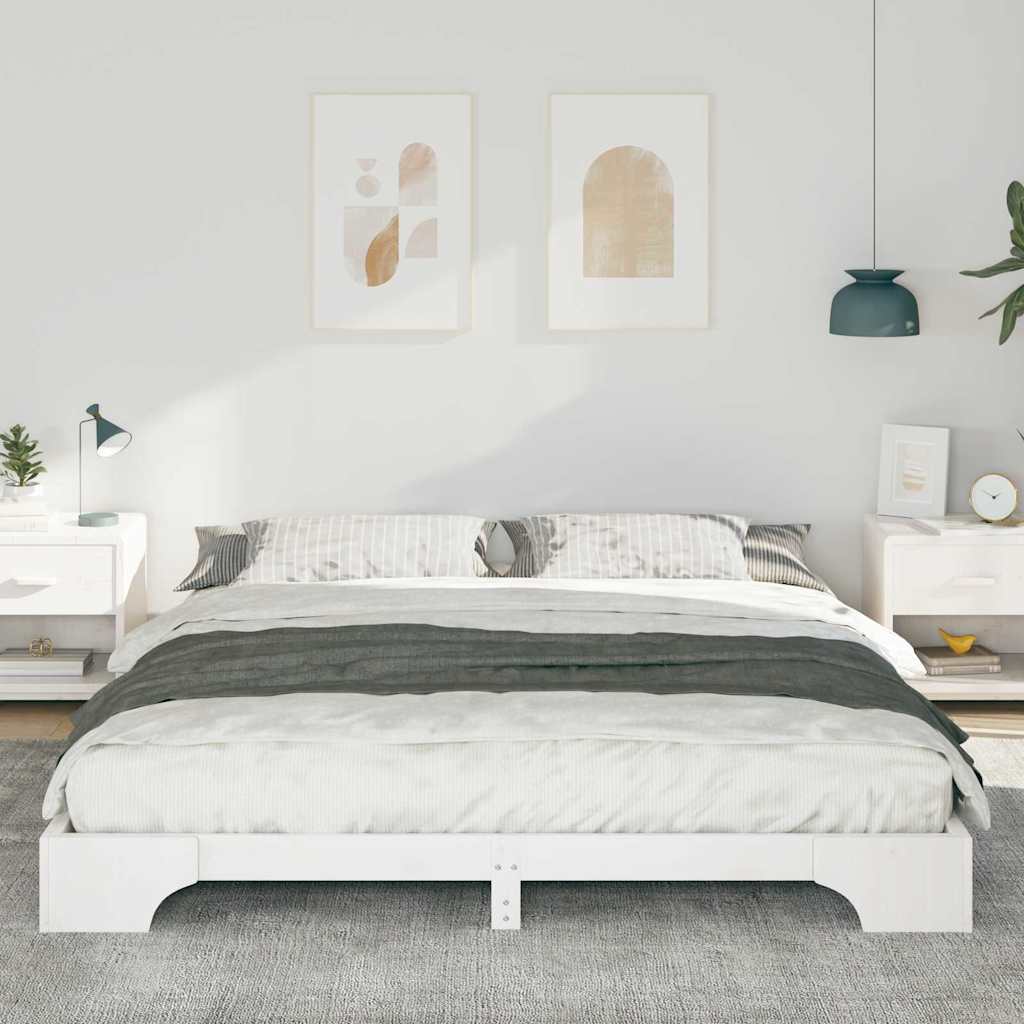 Vidaxl bedframe wit 180 x 210 cm massief grenenhout