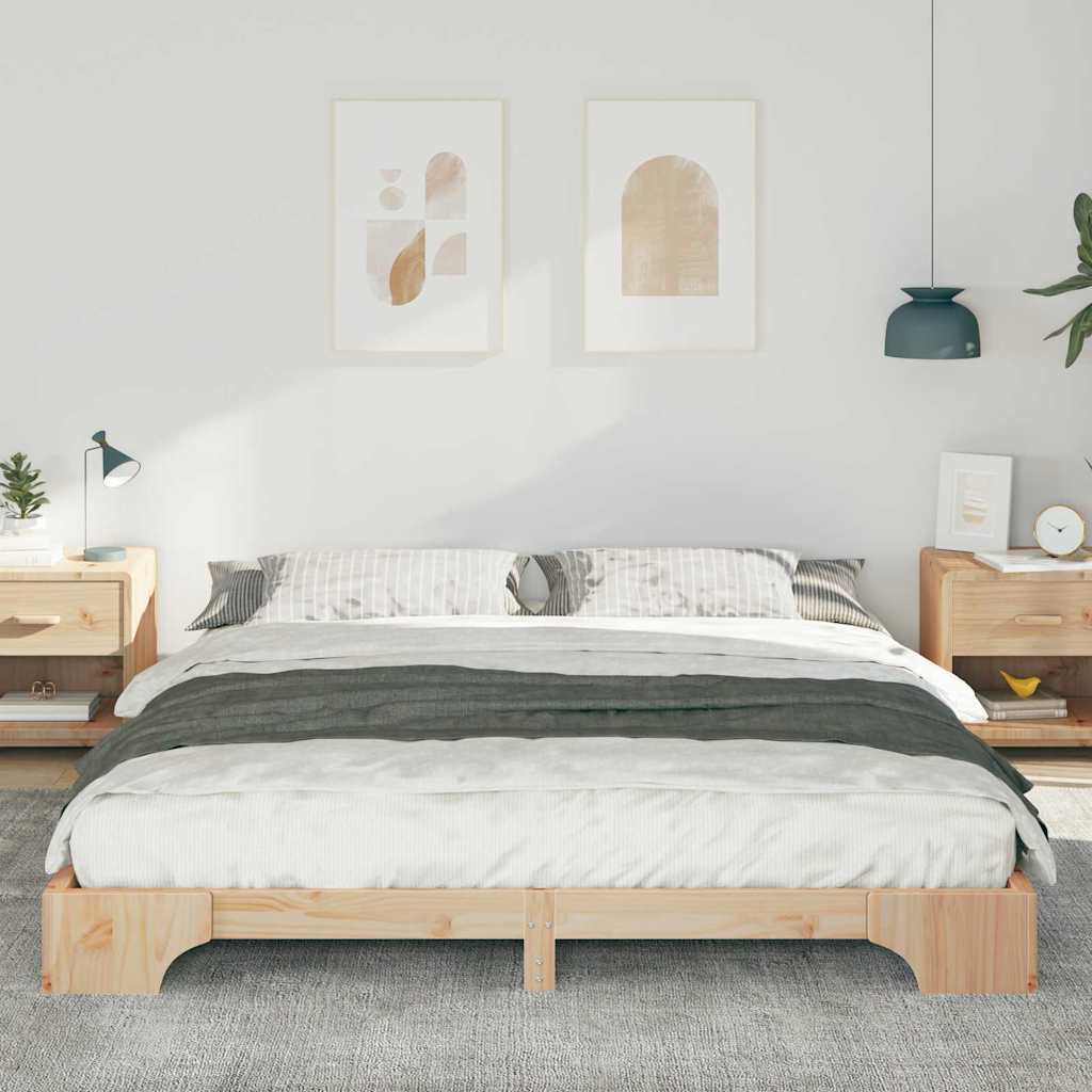 Vidaxl bedframe bruin 200 x 210 cm massief grenenhout