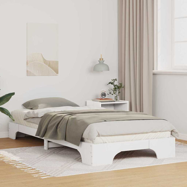 Vidaxl bedframe wit 80 x 220 cm massief grenenhout