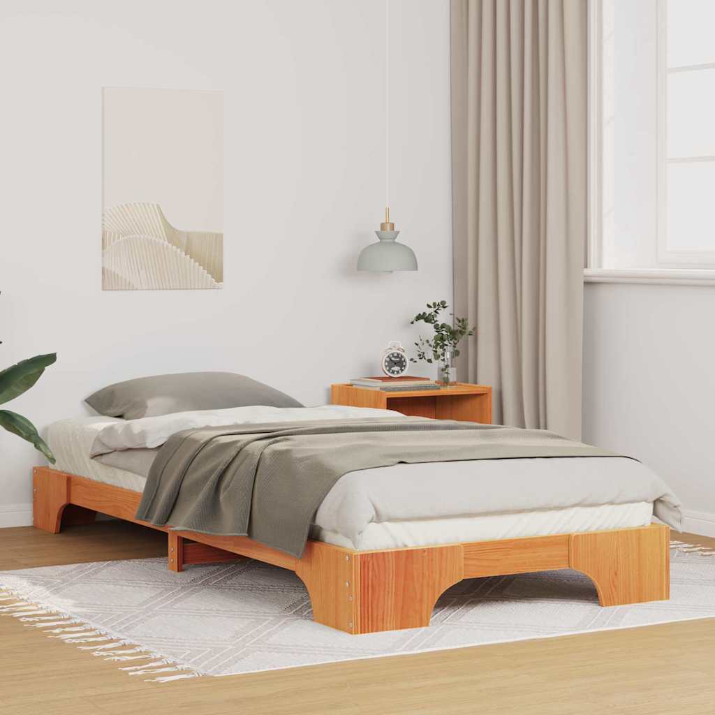 Vidaxl bedframe bruin 90 x 220 cm massief grenenhout