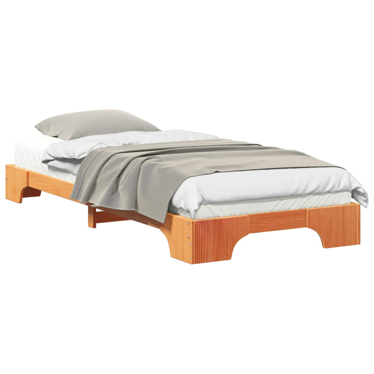 Vidaxl bedframe bruin 90 x 220 cm massief grenenhout