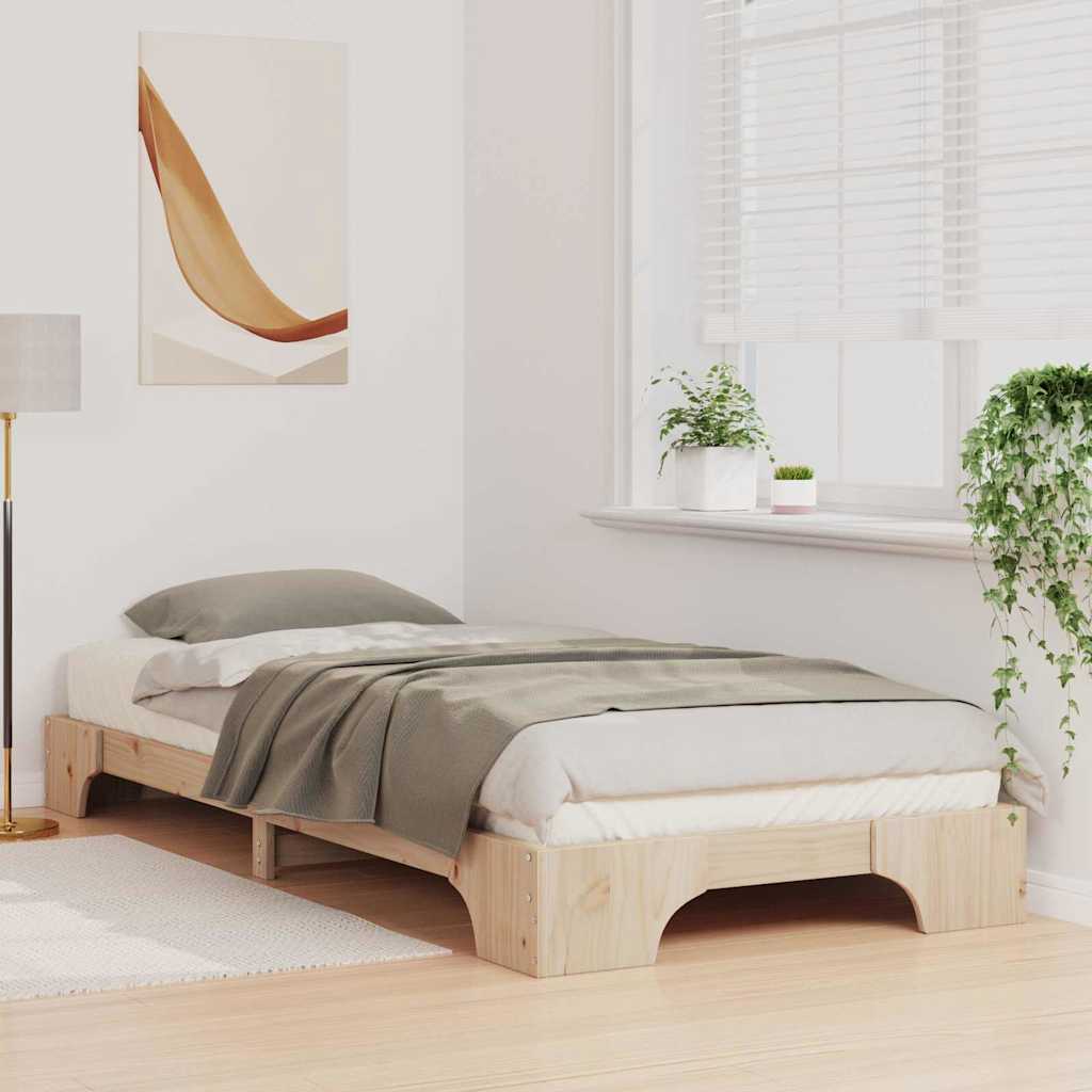 Vidaxl bedframe bruin 100 x 220 cm massief grenenhout