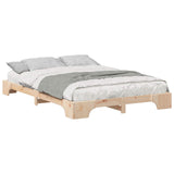 Vidaxl bedframe bruin 140 x 220 cm massief grenenhout