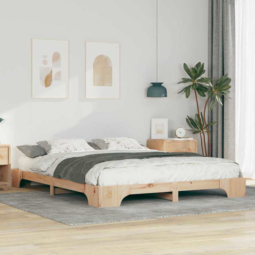 Vidaxl bedframe bruin 160 x 220 cm massief grenenhout