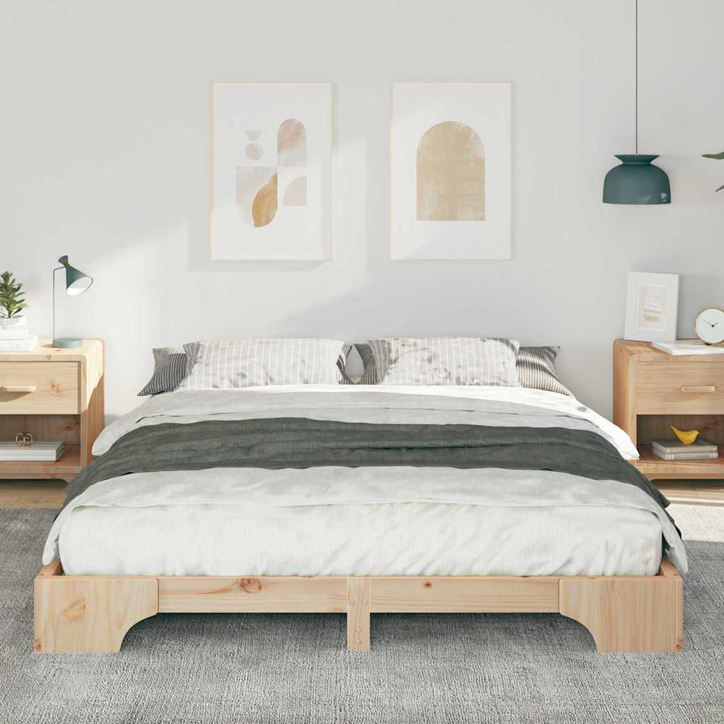 Vidaxl bedframe bruin 160 x 220 cm massief grenenhout