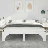 Vidaxl bedframe wit 200 x 200 cm massief grenenhout