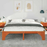 Vidaxl bedframe bruin 200 x 200 cm massief grenenhout