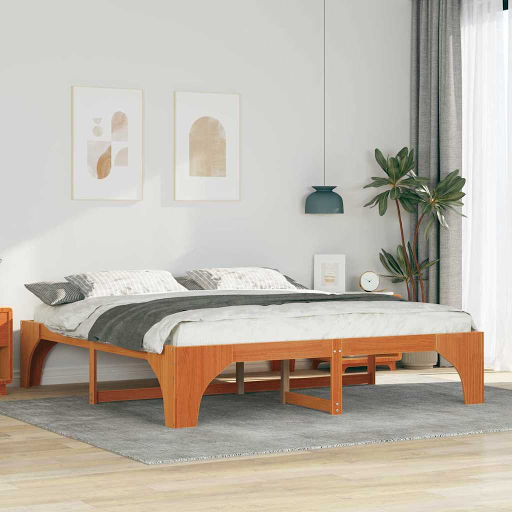 Vidaxl bedframe bruin 180 x 200 cm massief grenenhout