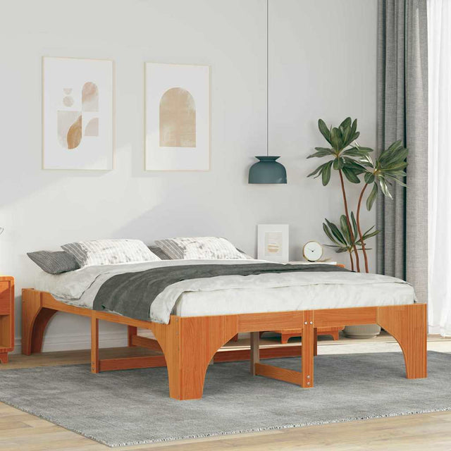 Vidaxl bedframe bruin 160 x 200 cm massief grenenhout