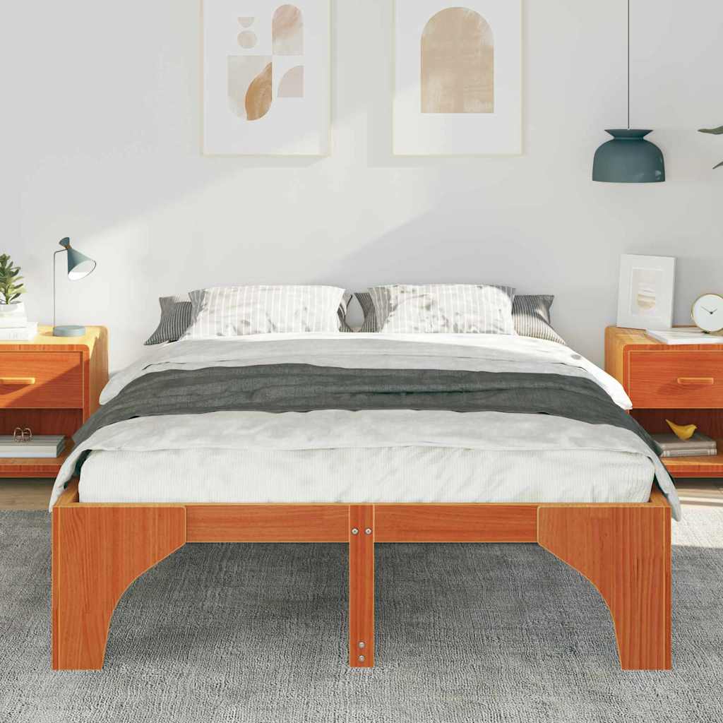 Vidaxl bedframe bruin 160 x 200 cm massief grenenhout