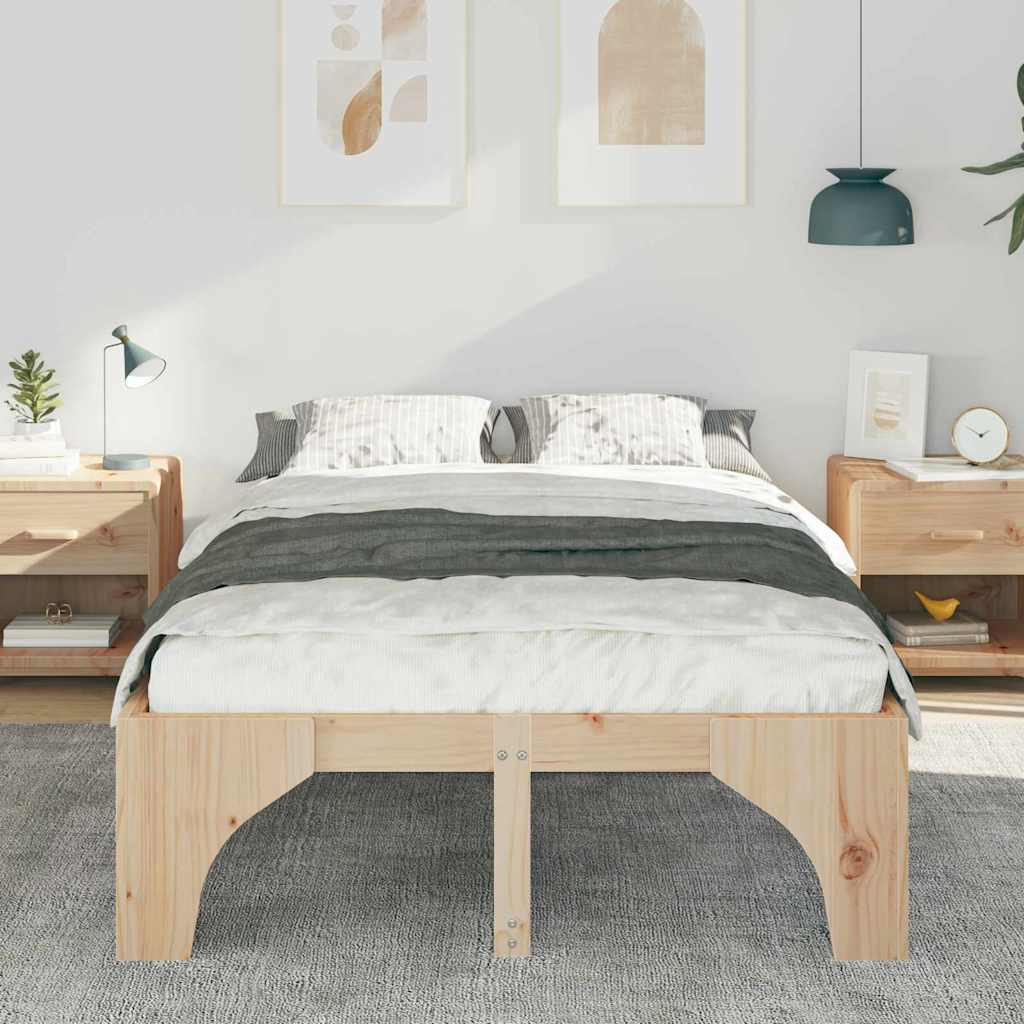 Vidaxl bedframe bruin 120 x 190 cm massief grenenhout