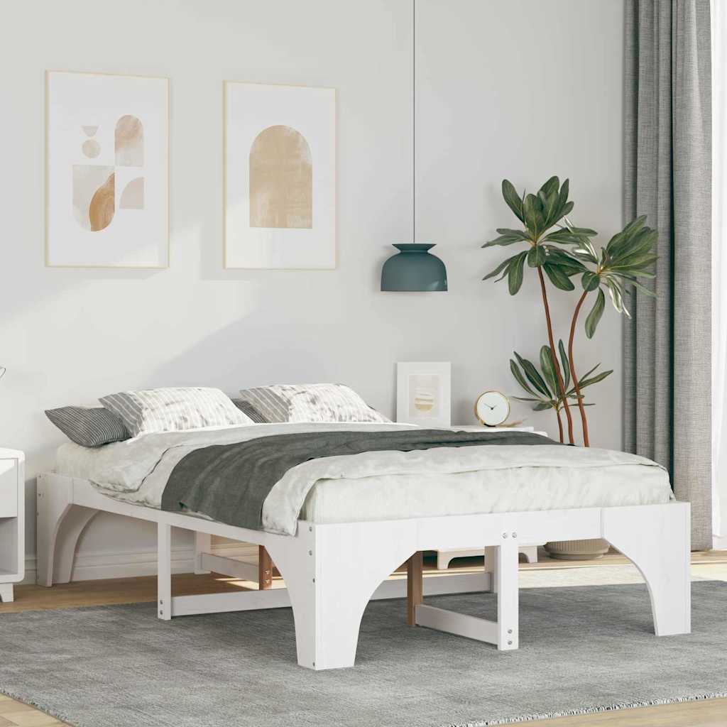 Vidaxl bedframe wit 120 x 190 cm massief grenenhout