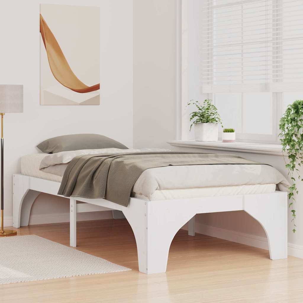Vidaxl bedframe wit 80 x 200 cm massief grenenhout