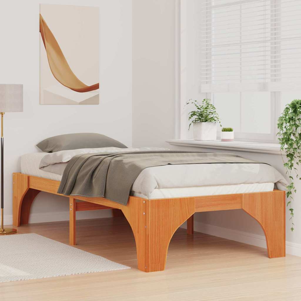 Vidaxl bedframe bruin 90 x 190 cm massief grenenhout