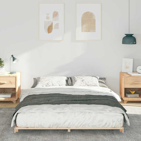 Vidaxl bedframe bruin 150 x 200 cm massief grenenhout