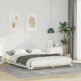 Vidaxl bedframe wit 140 x 200 cm massief grenenhout