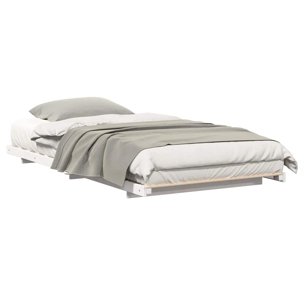 Vidaxl bedframe wit 100 x 200 cm massief grenenhout