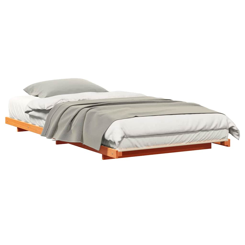 Vidaxl bedframe wasbruin 100 x 200 cm massief grenenhout