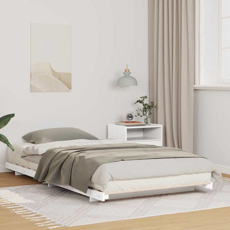 Vidaxl bedframe wit 75 x 190 cm massief grenenhout