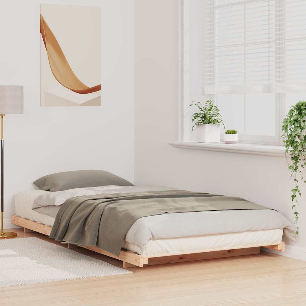 Vidaxl bedframe bruin 100 x 210 cm massief grenenhout