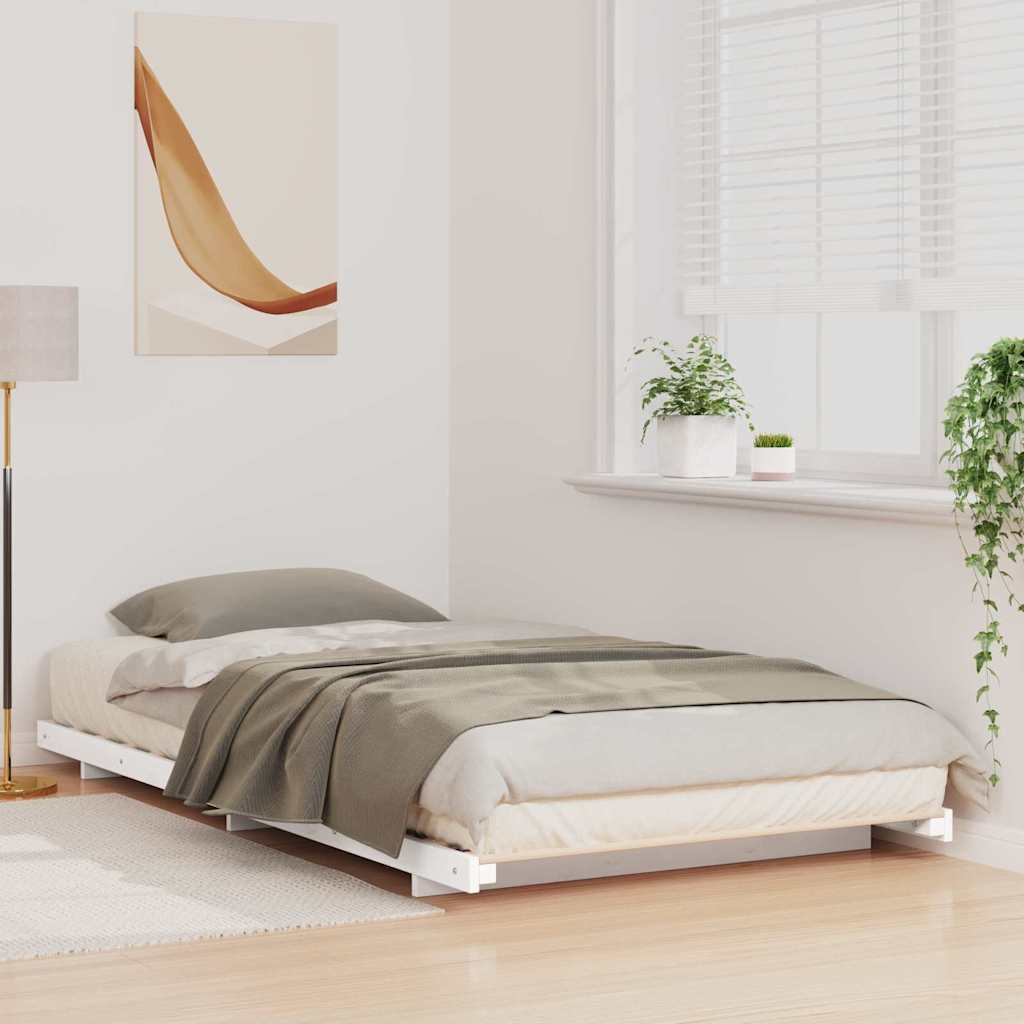 Vidaxl bedframe wit 100 x 210 cm massief grenenhout