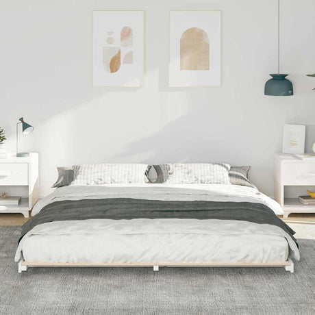 Vidaxl bedframe wit 180 x 210 cm massief grenenhout