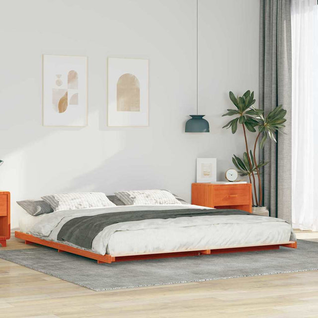 Vidaxl bedframe wasbruin 180 x 210 cm massief grenenhout