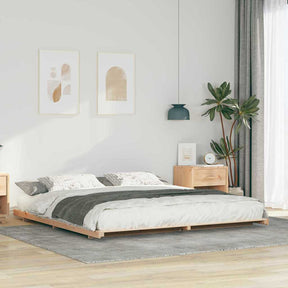 Vidaxl bedframe bruin 200 x 220 cm massief grenenhout