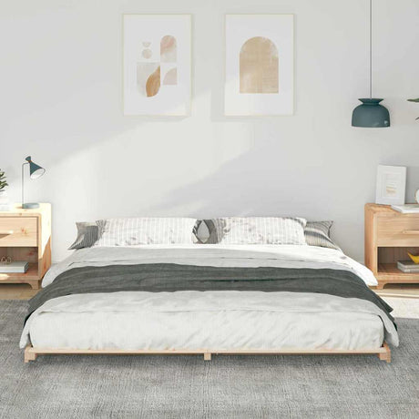 Vidaxl bedframe bruin 200 x 220 cm massief grenenhout