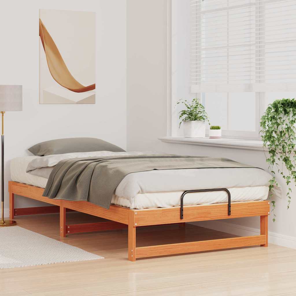 Vidaxl bedframe bruin 100 x 200 cm massief grenenhout