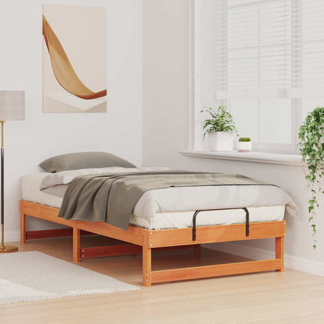 Vidaxl bedframe bruin 90 x 200 cm massief grenenhout