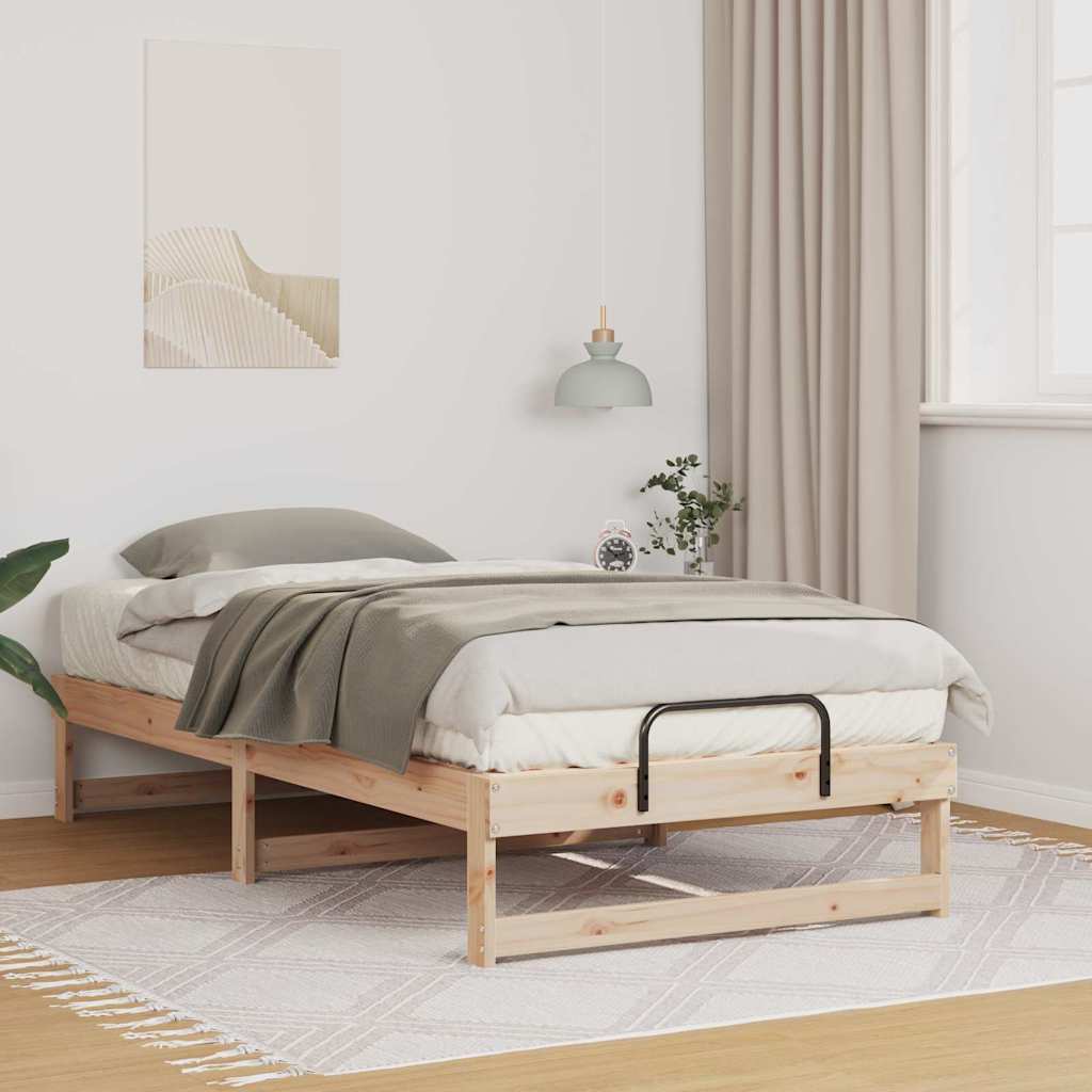 Vidaxl bedframe bruin 90 x 190 cm massief grenenhout