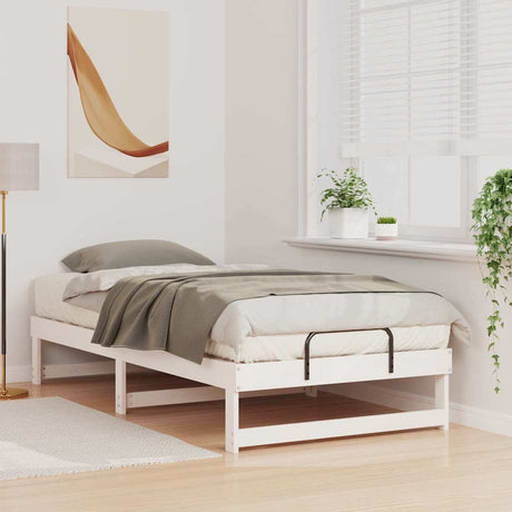 Vidaxl bedframe wit 90 x 190 cm massief grenenhout