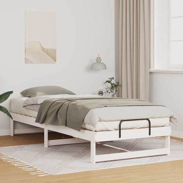 Vidaxl bedframe wit 90 x 220 cm massief grenenhout