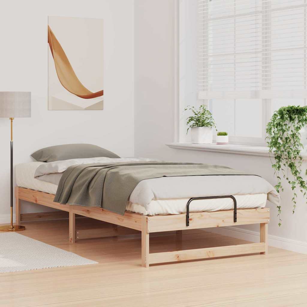 Vidaxl bedframe bruin 100 x 220 cm massief grenenhout