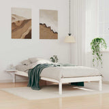 Vidaxl bedframe met zijtafels wit 90 x 210 cm massief grenenhout