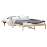 Vidaxl bedframe met zijtafels naturel 140 x 210 cm massief grenenhout
