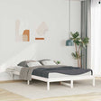 Vidaxl bedframe met zijtafels wit 140 x 210 cm massief grenenhout