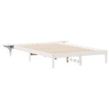 Vidaxl bedframe met zijtafels wit 140 x 210 cm massief grenenhout