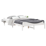 Vidaxl bedframe met zijtafels wit 140 x 210 cm massief grenenhout