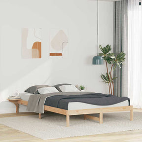 Vidaxl bedframe met zijtafels naturel 160 x 210 cm massief grenenhout