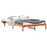 Vidaxl bedframe met zijtafels wasbruin 160 x 210 cm massief grenenhout