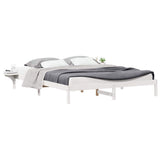 Vidaxl bedframe met zijtafels wit 200 x 210 cm massief grenenhout