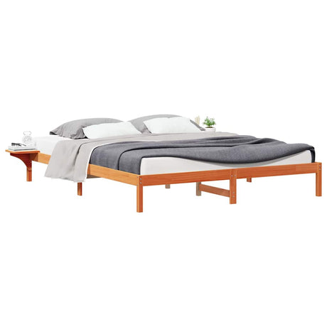 Vidaxl bedframe met zijtafels wasbruin 200 x 210 cm massief grenenhout